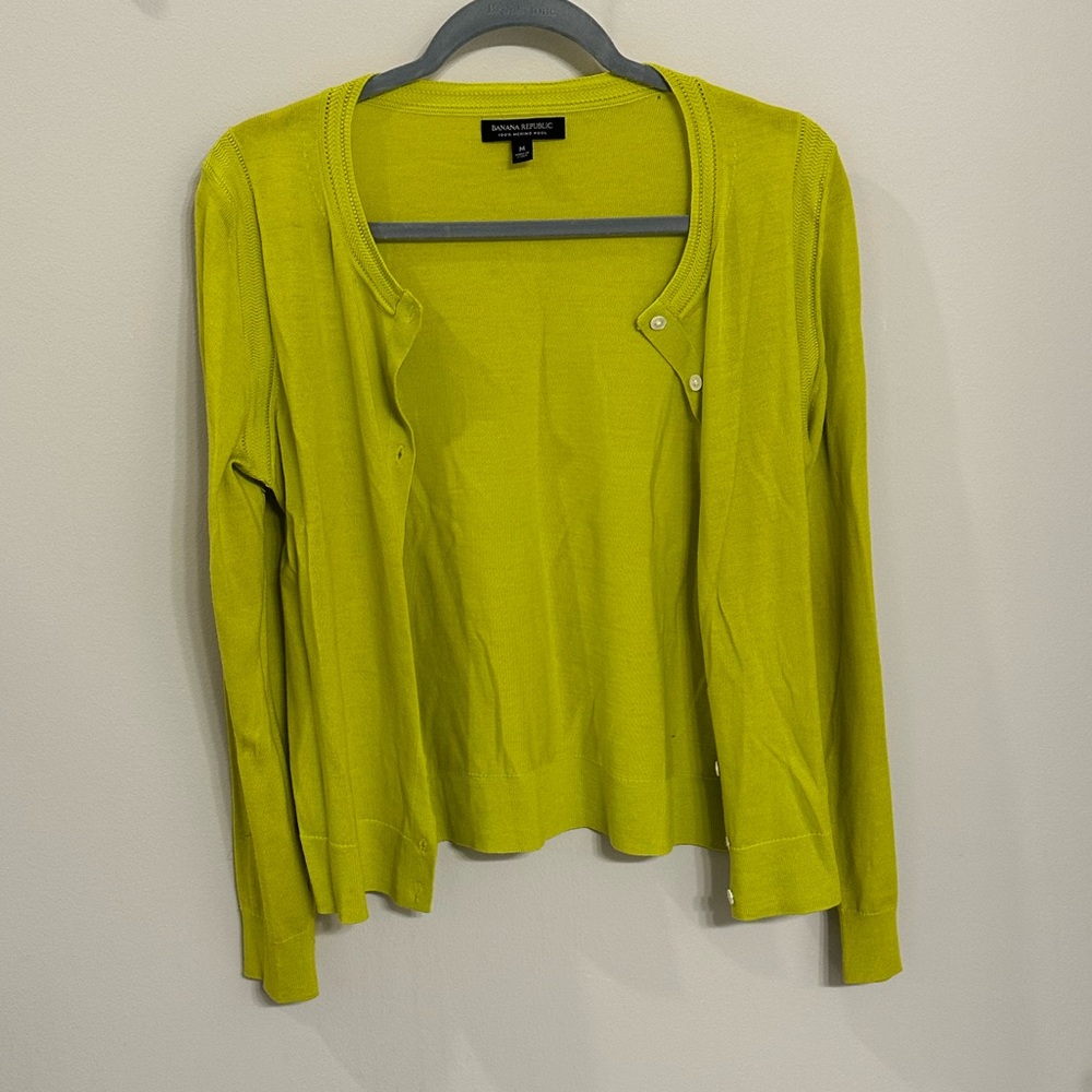 Banana Republic Neon Yellow Merino Wool Sweater